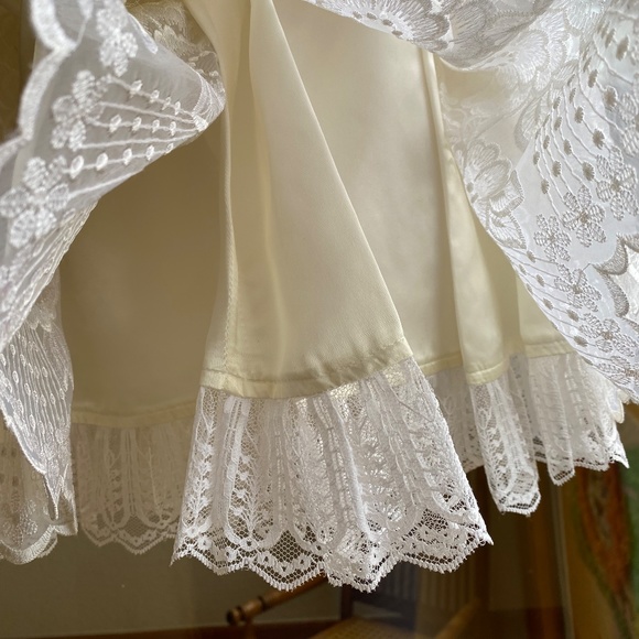 Vintage Dress Jessica McClintock Size 4 Sheer Lace Ivory Communion Flower Girl - Picture 6 of 14